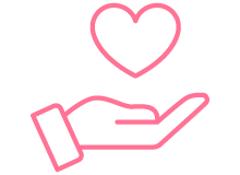 community service - pink line icon